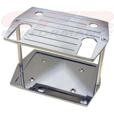 Cfr Performance CFR HZ-9329-C Smooth Chrome Billet Aluminum Optima Group 75 by 25 Battery Tray - Chevy Ford Mopar HZ-9329C-1